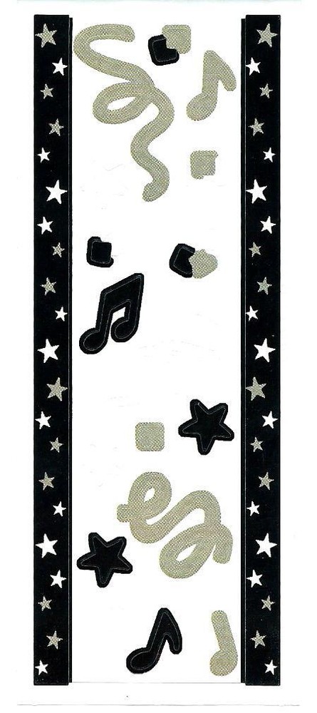 🔥VINTAGE Creative Memories Stickers OVER THE HILL BLACK WHITE CONFETTI NOS *