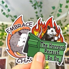 Whimsical 12-Piece Opossum Sticker Set – Durable & Waterproof for All Surfaces