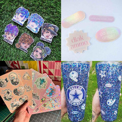 20 Sheets Holographic Sticker Paper A4 Size Vinyl Lamination Stickers Film Water