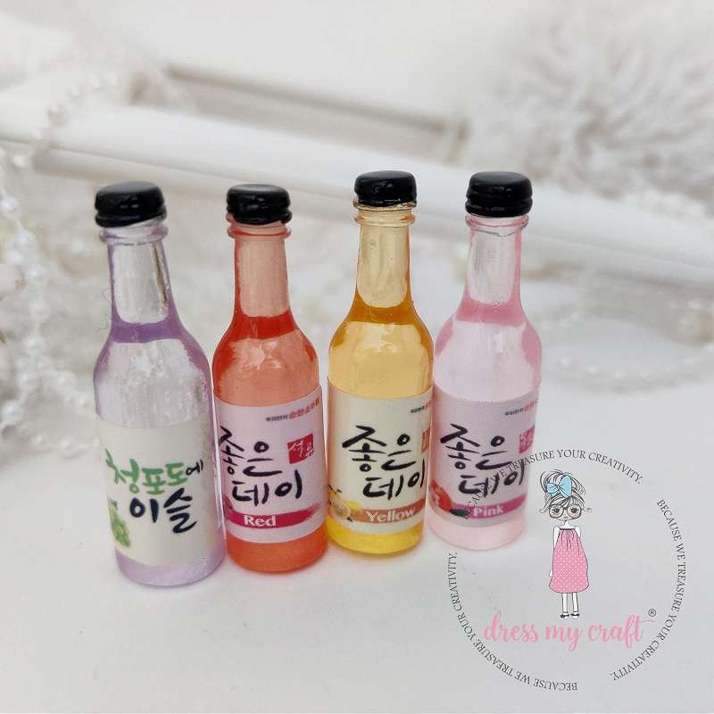 Dress My Craft Miniature 4/Pkg-Fruit Beer Bottles