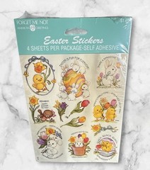 VINTAGE AMERICAN GREETINGS Stickers Easter Bunny Chicks Spring 1 Sheet