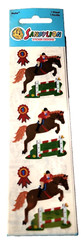 VTG Sandylion Mylar Stickers Horse and Rider Jumping Equestrian 1 Sheet NIP New
