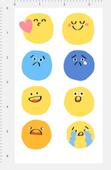 Funny Emoji Emotion Stickers Doodle Face Journal Planner Laptop Decals 8 Designs
