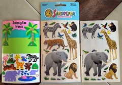 Lot SANDYLION Exotic Safari Animal Stickers: Elephants, Tigers, Zebras, Giraffes