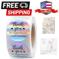 500 PCS Holographic Thank You for Supporting My Small Business Stickers – 1.5…