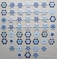 Handmade Snowflakes Winter Flowers 50 Felt Paper Christmas Embellishments Cards
