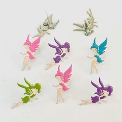 FAIRY SCRAPBOOKING DECORATIVE BRADS EYELET OUTLET 8 PCS 4 COLORS