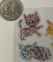 CATS MEOW Prismatic Stickers (11pcs)2.5”x 5” Kitten•Mouse•Paw Print•Felines•￼
