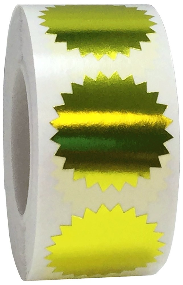 Metallic Gold Starburst Color Coding Labels, 1 Inch Round Adhesive Inventory …