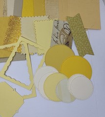 50 Pc Yellow Cream Scrap Paper Pattern Textured Shapes Junk Journal Paper Craft
