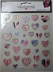 Pastel Heart Stickers w/gold foil accents. 33 stickers Valentine Paper Crafts💗