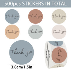Thank You Sticker,500pcs 1.5Inch Morandi Thank You for Supporting My Small Busin