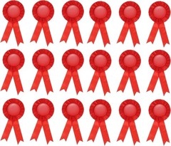 Blank Award Ribbon 18 Pcs Rosette Ribbon Honorable Prize Recognition Red Award