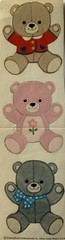 TEDDYBEAR Stickers(3pc)Stuffed Animal•Toys•Children•Bows •Kids•Card Making•