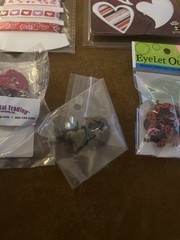 Scrapbooking Lot Valentine’s Day Embellishments Brads Eyelets