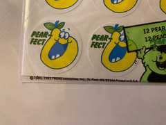 TREND STICKERS Vintage SCRATCH ‘n SNIFF 12 PEAR and 12 PEACH sealed 1981