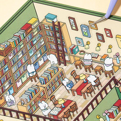2 Sets Large 3D Sticker Scene House Stickers for Supermarket and Bookstore DIY