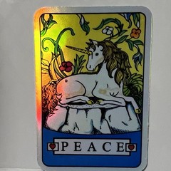 Unicorn Peace Foil Sticker Retro 90s Vending Machine Prism Vintage Reproduction