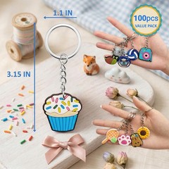 30/50/100/200pcs Bulk Keychains, Non-Repeating Cute Keyrings, Assorted Keycha…