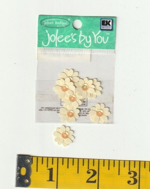 RARE Jolee’s YELLOW PRIMROSE Tiny 3-D Sequin Paper Flowers Fast FREE SHIP 55800