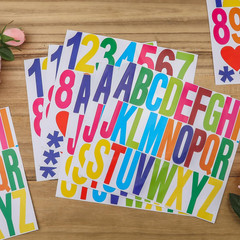 220Pcs / 8 Sheets Capital Letter with Symbols, 3 Inch Self Adhesive Uppercase Al