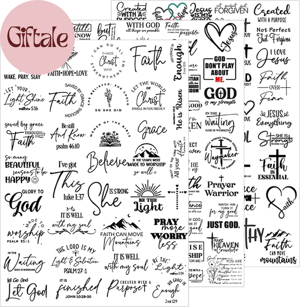 381 Pcs Small Christian Stickers, Inspirational Bible Verse Prayer Stickers 127