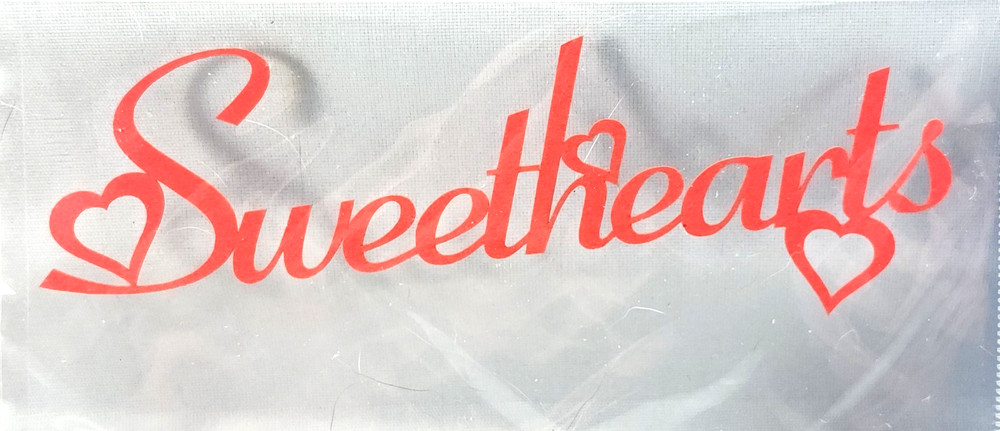 Sweethearts Title Topper Valentine’s Day Hearts Laser Cut Scrapbook Red – 5.25″