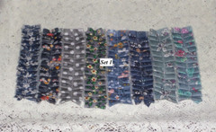 LOT of 8 SEWN Floral Fabric Ruffles For Junk Journals Scrapbook Pockets Tucks