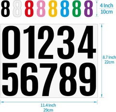 Durable Waterproof Blue Number Stickers 0-9 for Indoor and Outdoor