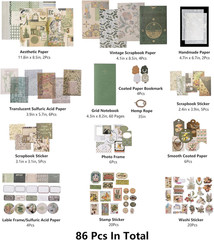 Aesthetic Scrapbook Kit, Junk Journal Scrapbooking Supplies, Vintage Journali…