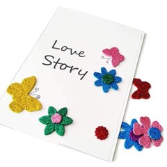 Glitter Foam Flower and Butterfly Shapes Stickers Self-Adhesive Stickers Kid’…