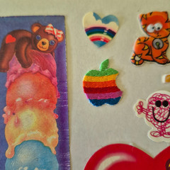 Vintage 1980s Sticker Album Book Puffy Hello Kitty Snoopy Apple Garbage Pail