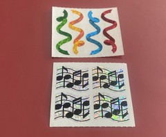 Set Of 2 – Prism Streamers & Music Notes Sticker Mods – 2×1.76 Inches Each