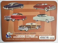 Laughing Elephant Vintage Sticker Lot Retro Mid-Century Style & Cars Set 2008
