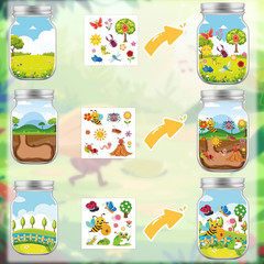 Insects Stickers Crafts Bulk, 24PCS DIY Craft Jar Stickers for Spring/Summer Act
