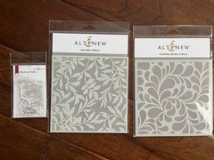 Altenew Stencils: Leaf Bed, Flowing Drops & Blooming Thanks stamp set