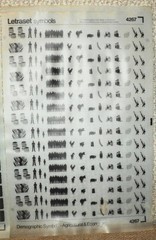 Lot of 2 Vintage Letraset Sheets 222 4267