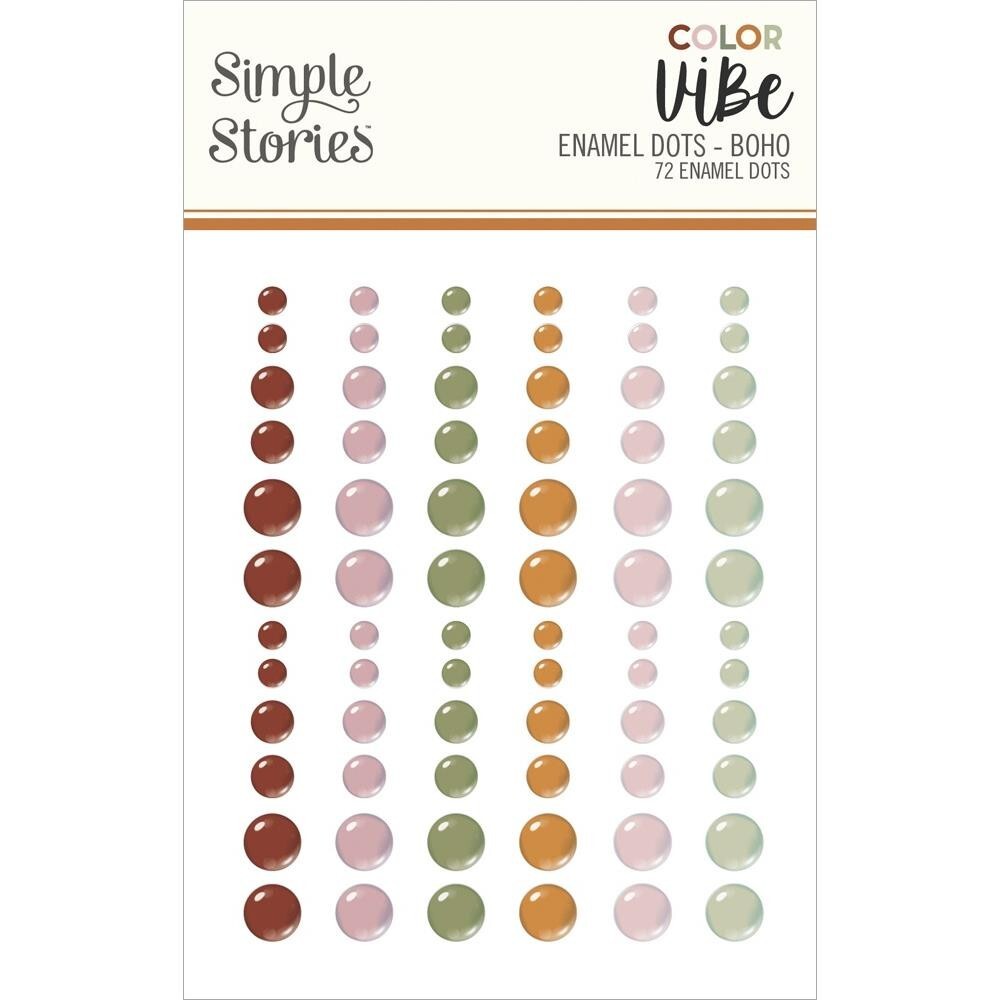 Crafts Enamel Dots SS Sticky Back Color Vibe Boho Pink Green Orange