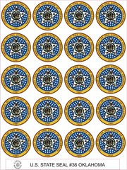 OKLAHOMA STATE SEAL – SIZE 2″ EACH – 20 PER SHEET