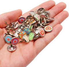 120pcs Brass Fasteners, Cute Multicolor Brads Round Mini Brads Paper Fasteners f