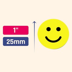 600 PCS – 1″ Smiling Happy Smile Face Stickers, Yellow