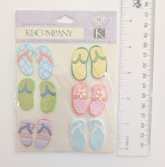Flip Flops Beach Pool Summer Scrapbooking Stickers by K&Company