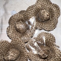 Burlap Flower 2” Scrapbooking/Craft Stickers New Set of 4