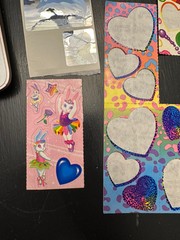 Lot Vintage Lisa Frank Stickers Rainbow Panda Hearts Ballerina Prisms
