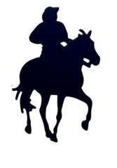 COWBOY & COWGIRL RIDING, RUNNING TRUSTED STEED, HORSE SILHOUETTE DIE CUT / CUTS