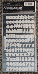 New Sticko alphabet scrapbook stickers White BLOCK 2 sheets