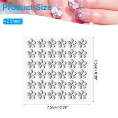 2 Sheet/72Pcs Flower Self-Adhesive Rhinestone Sticker White
