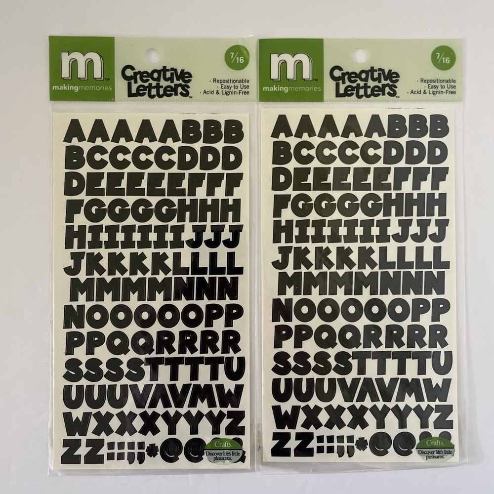 Making Memories Creative Letters Scrapbooking – 7/16″ Chunky Black