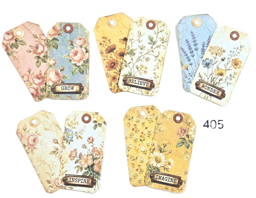 Vintage style Tags Supplies Scrapbooks Junk Journal 405