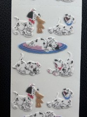 Vtg DISNEY 101 DALMATIONS 90’s Sandylion Flocked Fuzzy Puppy Dogs Stickers